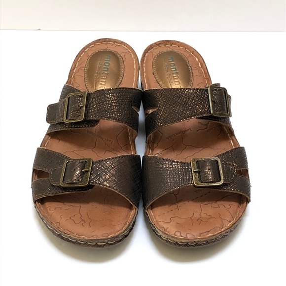 Montana Artisan Crafted Shoes - Montana Tahoe Leather Slip On Sandals Slides 11